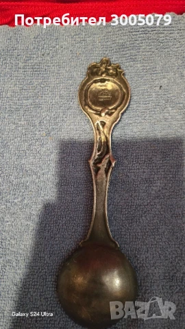  Старинна лъжица от калай , снимка 2 - Антикварни и старинни предмети - 50496210