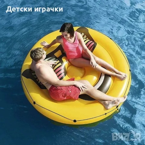 Надуваем остров усмивка Bestway,188х43см, за двама, жълт, снимка 1