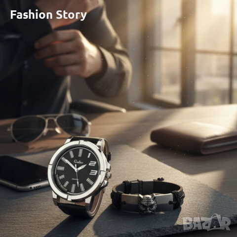 Спортен мъжки часовник Geduo и гривна в луксозна кутия, снимка 5 - Мъжки - 51937529