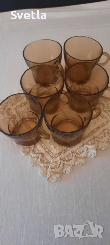 сервиз - френски "Дуралекс" - 6 бр., сервиз за кафе и 2 плата, снимка 3 - Чинии - 51092794