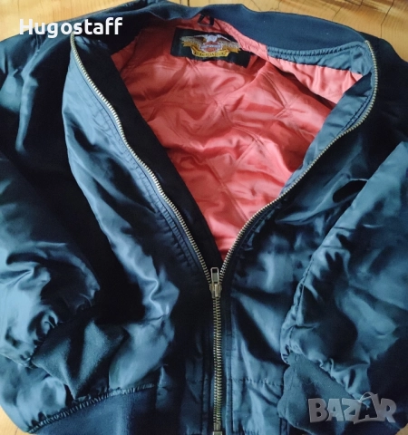 Винтидж оригинално черно бомбър яке на Harley-Davidson Owners Group (HOG)Хл, снимка 12 - Якета - 52315224