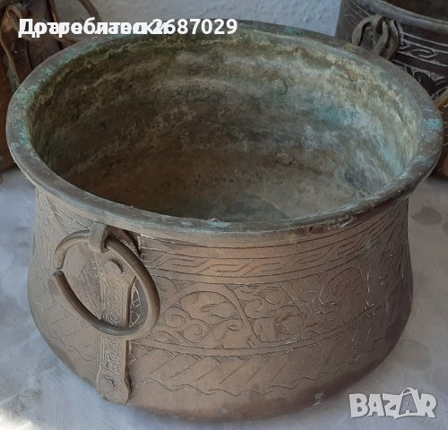 Различни бакъри и менци: Голям меден Бакър 25 см отвор 34 см дъно, снимка 14 - Антикварни и старинни предмети - 30005970