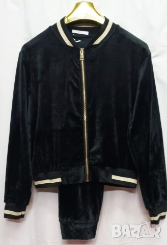 Италиански дамски плюшени анцузи ХЛ размер черен и тюркоазено зелен., снимка 4 - Спортни екипи - 52503132