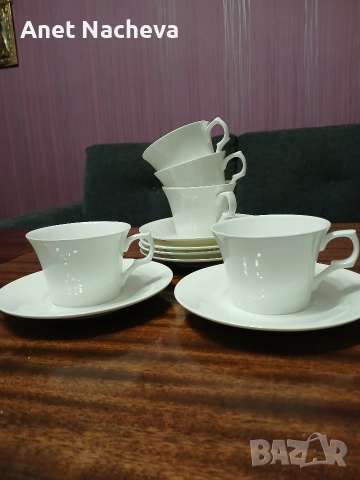 Сервиз за кафе или чай, бял