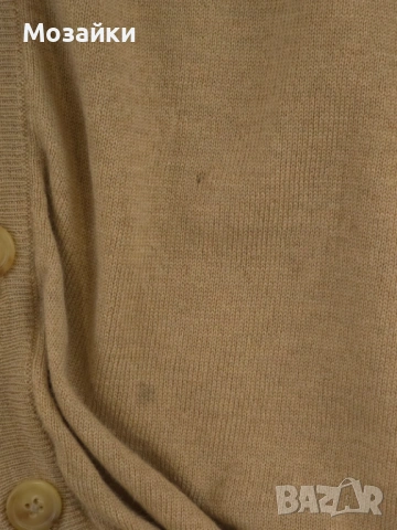 Maison Margiela луксозна вълнена жилетка с кожени кръпки размер L употребявана, снимка 4 - Суичъри - 53596421