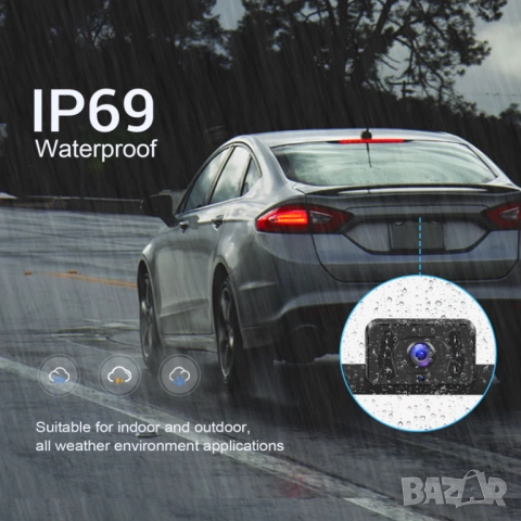 Безжична камера с монитор, за паркиране, бус, заден ход, кола, автобус, автомобил, задно виждане 12V, снимка 4 - Аксесоари и консумативи - 52006244