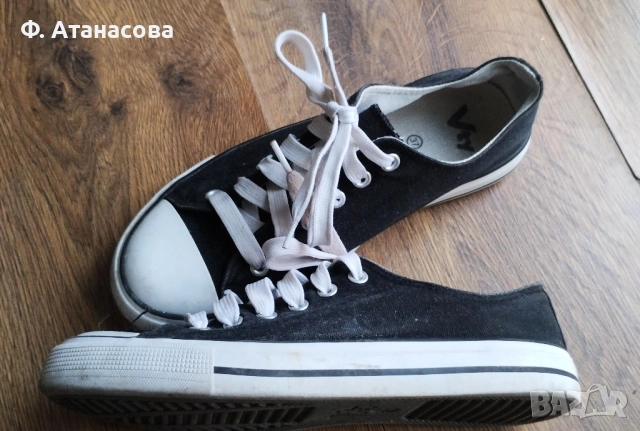 Детски унисекс кецове / гуменки / маратонки, черни, 37 номер , снимка 2 - Детски маратонки - 51845964