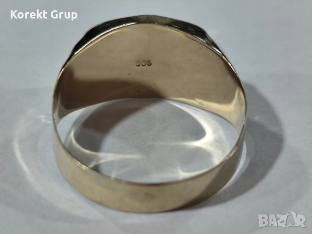 Златен пръстен 14к мъжки, снимка 4 - Пръстени - 52880942