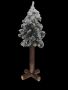 Декоративна дървена елха със заскрежени клони / Височина: 80см, снимка 1 - Изкуствени цветя - 45128612