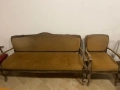 Стари мебели френски канапе и кресло, снимка 2
