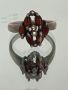 красив сребърен пръстен с рубин , снимка 3