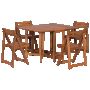 Сгъваем дървен градински комплект маса с 4 стола-дърво меранти-НАЛИЧЕН, снимка 3