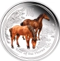 1 oz, Цветен лунар, 2014, Година на коня, снимка 1