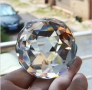 OwnMy 80 мм прозрачна кристална топка с фасетирана Дъга Призма,ловец на слънце, снимка 3