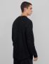 Мъжки пуловер с карирана текстура и обло деколте Bershka, Черен, XL, снимка 3