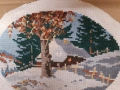 Стар ръчно шит гоблен ЗИМА, снимка 2