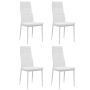 vidaXL Трапезни столове, 4 бр, бели, изкуствена кожа(SKU:243647