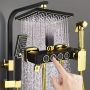 Луксозна Душ система със смесител за баня в черно и златно, снимка 7
