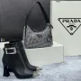 дамски комплект боти на ток и чанта prada , снимка 12