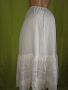 Дълга памучна бяла фуста с волан и памучна дантела М,Л, снимка 1 - Поли - 45750245