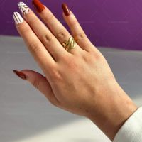 Хубав дамски златист пръстен тип змия от медицинска стомана, снимка 6 - Пръстени - 45454716