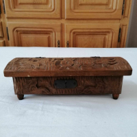 Старинна дървена кутия за бижута, дърворезба. , снимка 3 - Антикварни и старинни предмети - 44975248