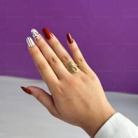 Хубав дамски златист пръстен тип змия от медицинска стомана, снимка 1 - Пръстени - 45709943