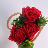 Букет от сатенени рози , снимка 4 - Изкуствени цветя - 45530716