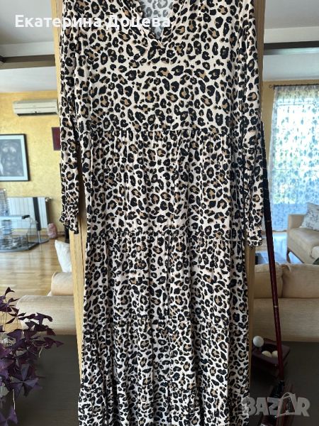 Дълга рокля леопардов принт, снимка 1