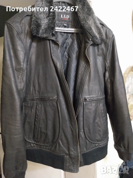 Мъжко естествена телешка кожа яке 2ХL LLD само пробвано , снимка 1