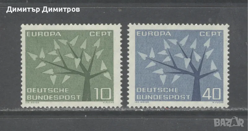 Германия 1962г - Мi 383/84 Европа комплектна серия чиста, снимка 1