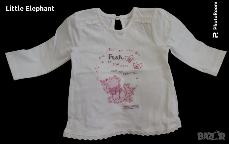 Блузка с дълъг ръкав за 12-18 мес момиченце"Disney,Pooh is the best sort of friend",Англия/нова, снимка 1
