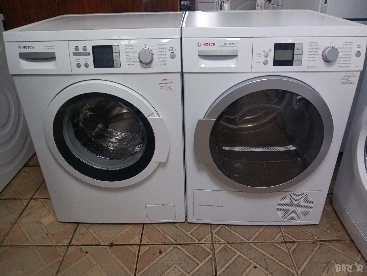 Комплект пералня и сушилня с термопомпа Бош Bosch с две години гаранция!, снимка 1