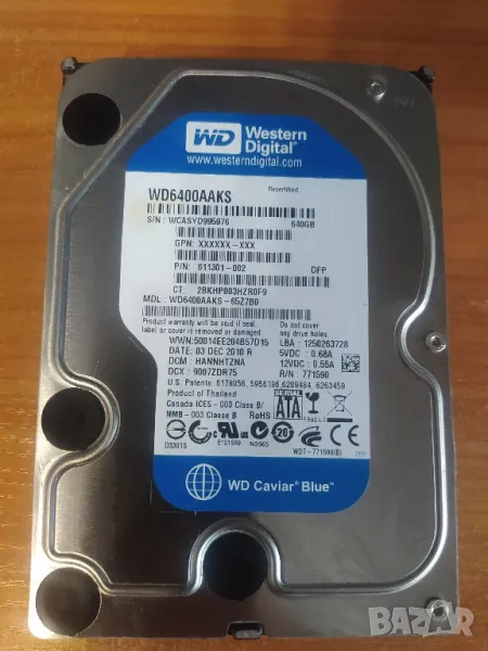 Western Digital Caviar Blue WD6400AAKS SATA Hard Drive, снимка 1