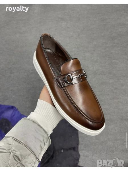 Мъжки кафяви обувки от кожа, снимка 1