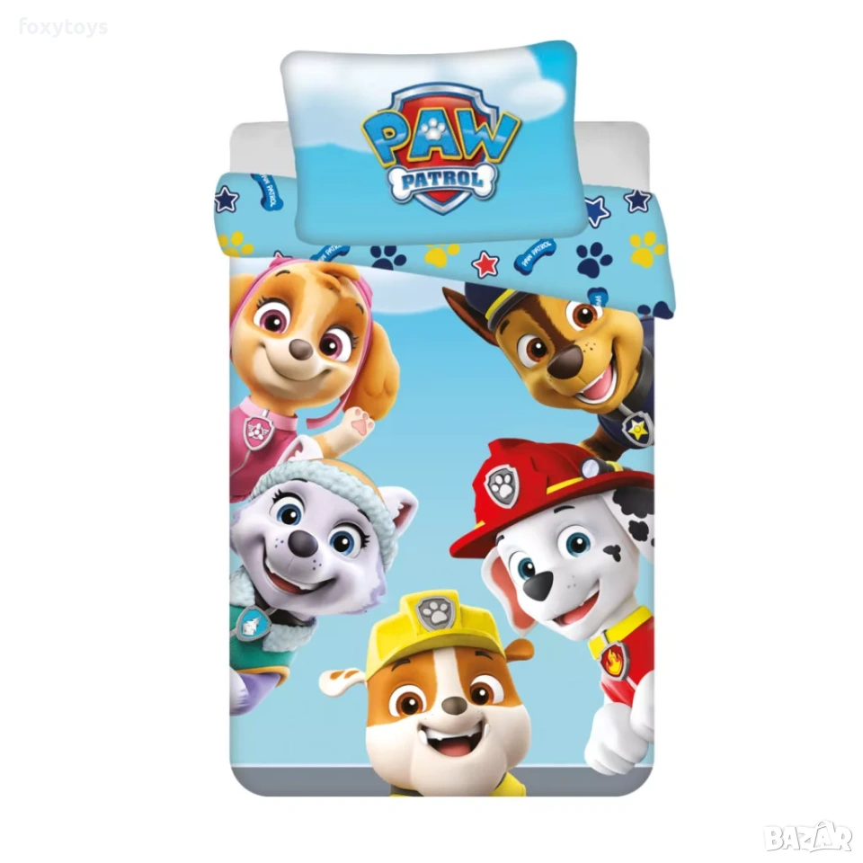 Детски спален комплект от 2 части Пес Патрул Paw Patrol, за кошара, малко легло, снимка 1