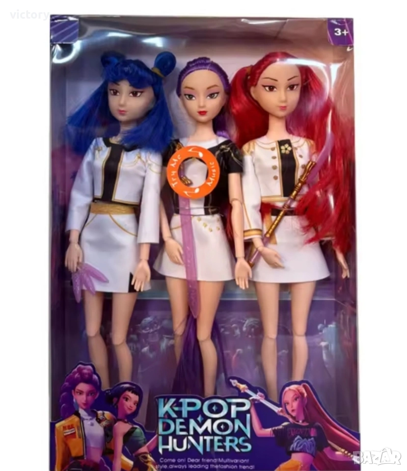 Музикален комплект кукли “K-POP Demon Hunters” – 3 броя, Руми, Мира, Зоуи, снимка 1