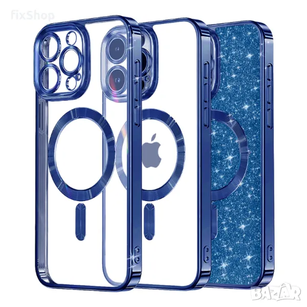 Калъф fixGuard - Luxury Glitter MagSafe - iPhone 16 Pro Max - Deep Blue, снимка 1