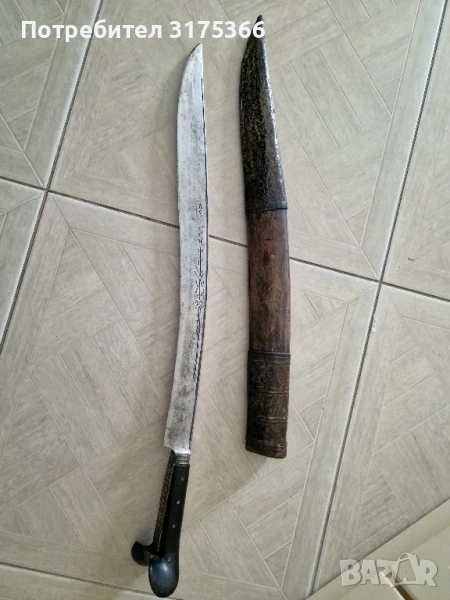 Автентичен възрожденски Габровски нож изработен от  Донко Анчев Нова махала  1876 година каракулак, снимка 1