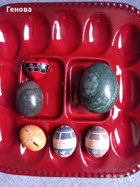 Декоративни яйца от мрамор с резба, снимка 1