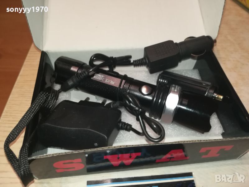 SWAT POLICE GERMANY-LED+CHARGER-ПРОЖЕКТОР 1906240944, снимка 1