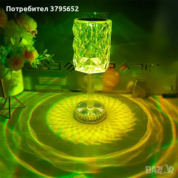 LED RGB сензорна настолна кристална лампа с функция, снимка 1