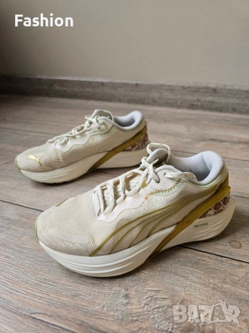 Оригинални маратонки PUMA x Frida Kahlo Nitro Running Shoes Beige/Gold., снимка 6 - Маратонки - 53094883