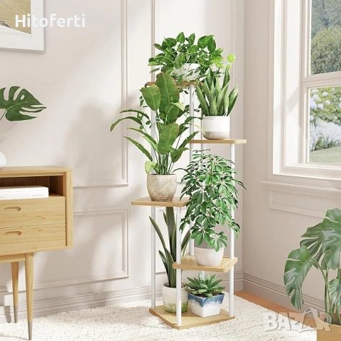 Стойка за растения с 5 нива Bamworld, снимка 4 - Други стоки за дома - 54154350