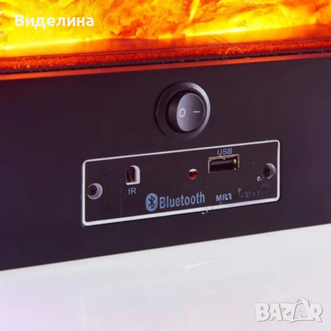 Електрическа камина с Bluetooth и реалистичен пламъчен ефект, снимка 4 - Отоплителни печки - 52363977