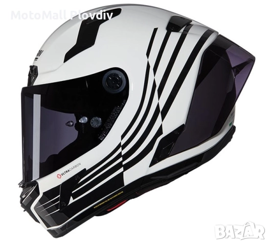 Каска Nolan X-804 RS Ultra Carbon Ala 344 White Black - Гланц ECE 22.06, снимка 2 - Аксесоари и консумативи - 51889940