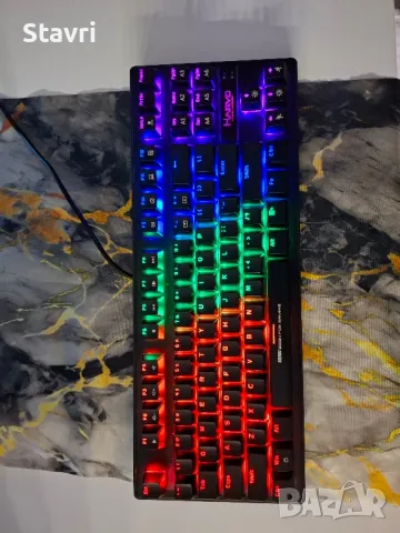 Продавам Клавиатура Marvo KG901 Scorpion, гейминг, сини суичове, механична, RGB, черна, USB, снимка 2 - Клавиатури и мишки - 49021017