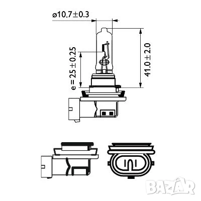 Автомобилна Крушка PHILIPS H9,12V,65W, тип фасунга: PGJ19-5 № 12361C1, снимка 3 - Аксесоари и консумативи - 51059004