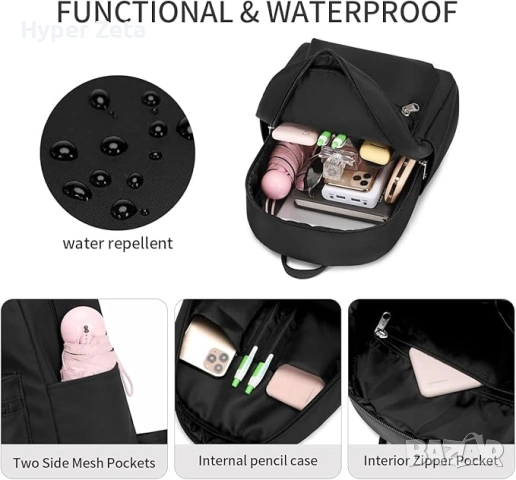 Дамска черна раница Cute Backpack модерна и удобна, снимка 4 - Чанти - 54155167