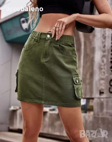 Дамска дънкова пола, ежедневна пола, 2цвята , снимка 8 - Поли - 51637566